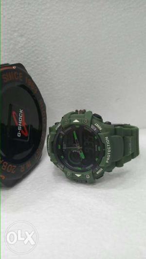 Green Casio G-Shock Digital Watch With Box
