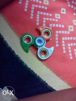 Green,blue And White Fidget Spinner