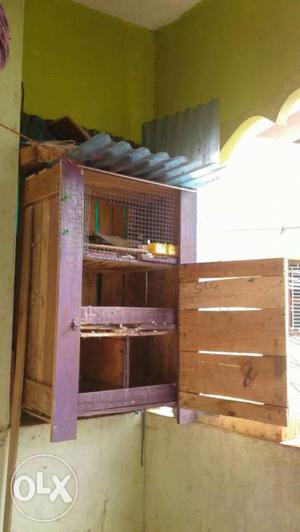 Pink Wooden Pet Cage