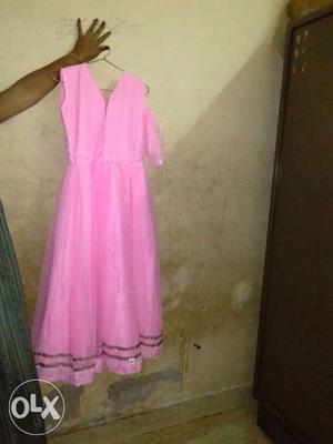Pink long gown for girl