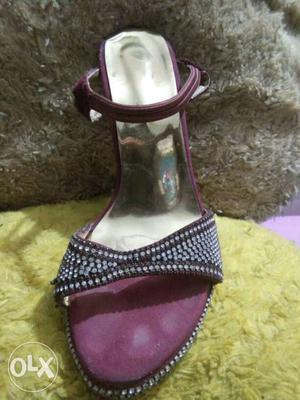 Purple Open-toe Heeled Sandal