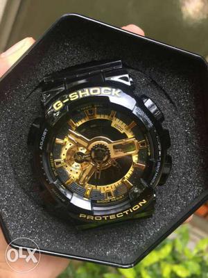 Round Gold Casio G-Shock Chronograph Watch