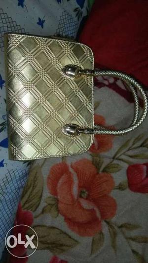 Silver Leather Tote Bag