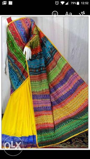 This is rainbow applique Kantha switch straight from Kolkata