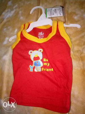 Toddler's Red And Yellow Be My Fired Tank Top
