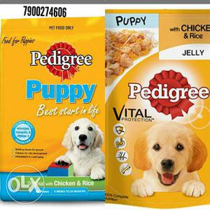 Two Pedigree Dog Food Plastic Packs