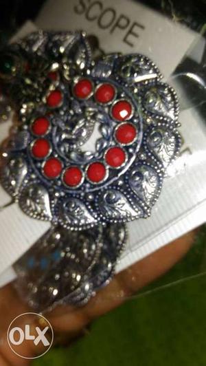 Women's Gray And Red crafted Accessory