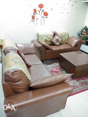 2 seater +3 seater leather finish sofa for sale.