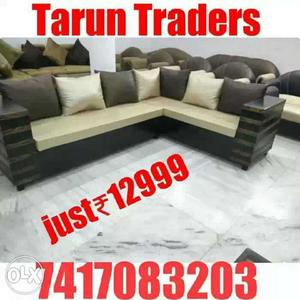 6 sitter L shaped sofa. table not included. tarun