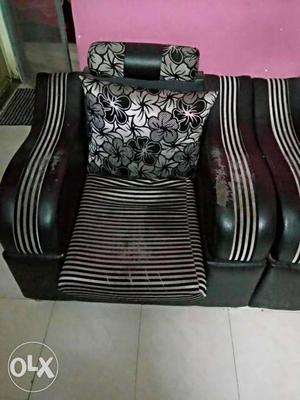 Black And Gray Leather Armchair