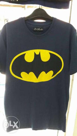 Black Batman Logo Print Crew-neck T-shirt
