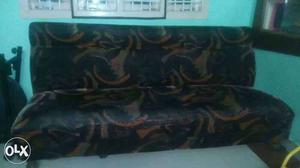 Black, Brown And Green Floral Sofa