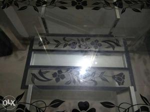 Black Floral Etched Table Top