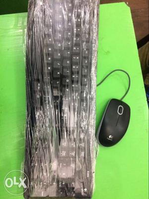 Black Logitech Mouse And Keyboard Set