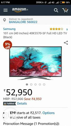 Black Samsung 101 Cm Full HD LED TV Screenshot
