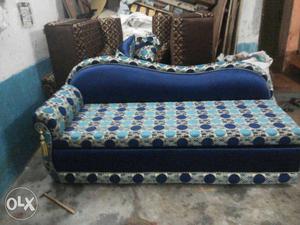 Black, Teal And Blue Fainting Sofa