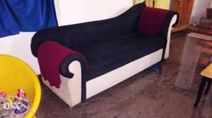Black, White And Red Fabric Couch