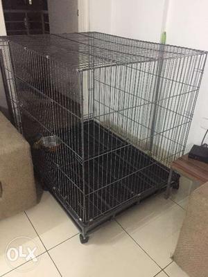 Black color 49 inch wire crate with removable