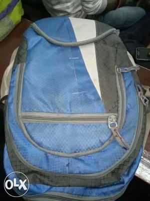 Blue, Black And White Backpack