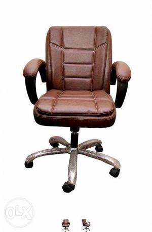 Brown Padded Office Rolling Chair