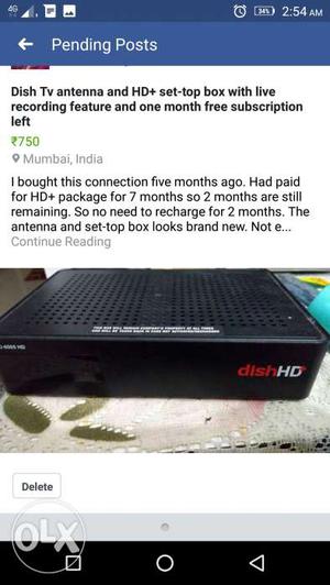 Dish Tv HD+ set-top box with antenna all brand