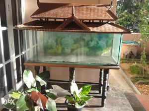 Fish tank set with stand and roof
