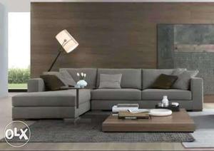 Gray Fabric Sectional Sofa