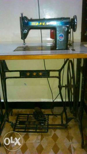 Green And Black Treadle Sewing Machine