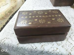 Rectangular Brown And Yellow Wooden Box