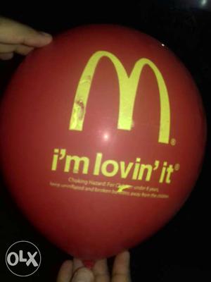 Red And Yellow McDonald's I'm Lovin' It Printed Balloon