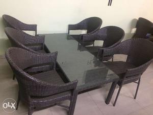 Six seater dinning table made with top material