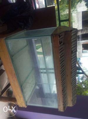 Unused Aquarium. Along with wooden stand.