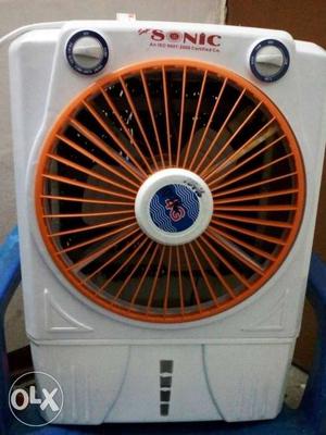 White And Orange Sonic Evaporative Cooler Fan