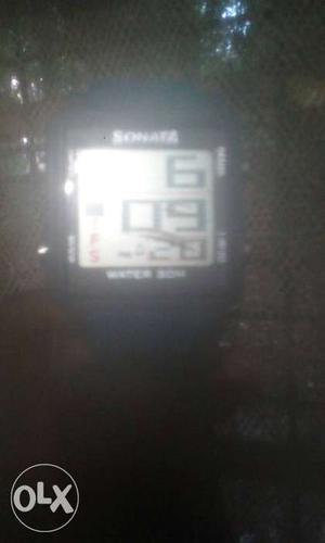 Black Sonata Digital Watch With Black Strap