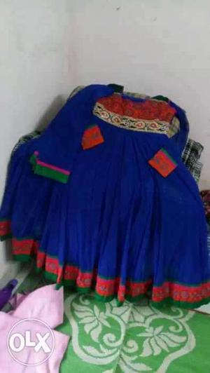 Blue and orange very nice dress. 2 time used only