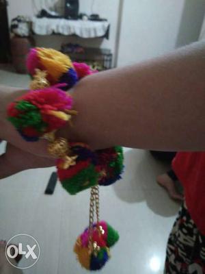 Green, Pink And Yellow Bracelet