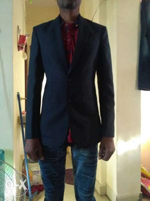 Men's Black Notch Lapel Suit Jacket