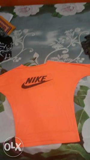 Orange And Black Nike Crew-neck Shirt