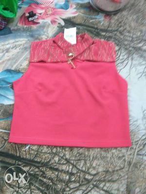Pink Sleeveless Shirt