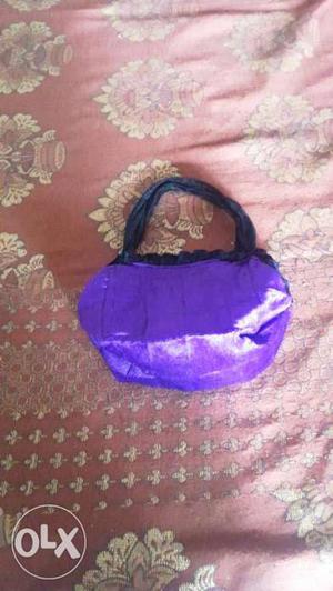 Purple And Black Hobo Bag