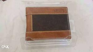Quilted Black And Brown Levi's Leather Bifold Wallet