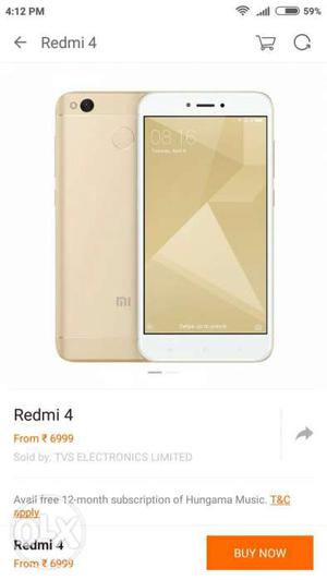 Redmi 4 Gold 3gb Ram 32 Gb Rom Mobile Call Mi.