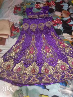 Women's Purple And Gold Floral Dress