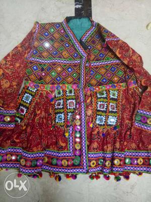 Women's Red And Multicolored Floral Traditional Dress