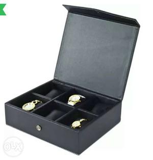 6 pillow watch box black and brown colour