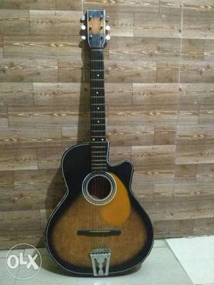 Acoustic vintage Guitar with 2 pick 2 strings and