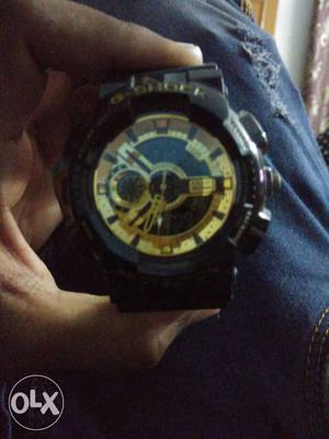 Black And Gold Casio G-shock Digital Wrist Watch