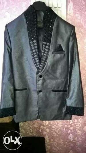 Black And Gray Formal Suit Jacket