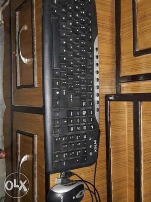 Black And Gray Intex Keyboard and Mouse