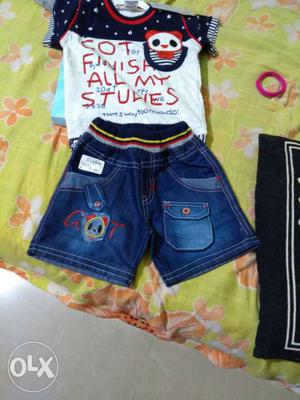 Brand new unused jeans T-shirt set for upto 10m